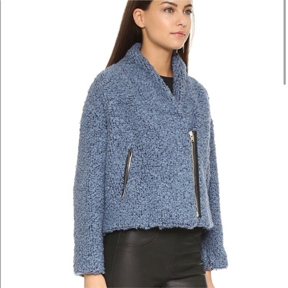 IRO Daney Light Blue Looped Knit Zip Jacket - Picture 6 of 15